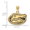 Sterling Silver Gold-plated LogoArt University of Florida Gator Small Enameled Pendant