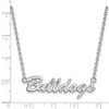 Sterling Silver Rhodium-plated LogoArt University of Georgia Bulldogs Script Pendant 18 inch Necklace