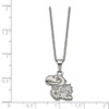 Stainless Steel LogoArt The University of Kansas Jayhawk Pendant 18 inch Necklace with 2 inch Extender