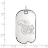 14k White Gold LogoArt University of Kansas Jayhawk Large Dog Tag Pendant