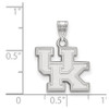 Sterling Silver Rhodium-plated LogoArt University of Kentucky U-K Small Pendant