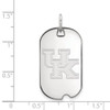 Sterling Silver Rhodium-plated LogoArt University of Kentucky U-K Small Dog Tag Pendant