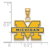 Sterling Silver Gold-plated LogoArt University of Michigan Letter M Small Blue Enameled Pendant