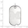 10k White Gold LogoArt University of Michigan Letter M Large Dog Tag Pendant