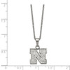 Stainless Steel LogoArt University of Nebraska Letter N Pendant 18 inch Necklace with 2 inch Extender