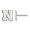 14k White Gold LogoArt University of Nebraska Letter N Extra Small Post Earrings