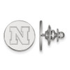 14k White Gold LogoArt University of Nebraska Letter N Disc Lapel Pin