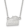 14k White Gold LogoArt University of New Hampshire Small Pendant 18 inch Necklace