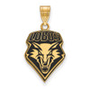 Sterling Silver Gold-plated LogoArt University of New Mexico Lobos Large Enameled Pendant