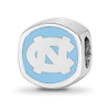 Sterling Silver Rhodium-plated LogoArt University Of North Carolina Double Logo Enameled Bead