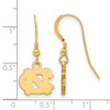 Sterling Silver Gold-plated LogoArt University of North Carolina N-C Extra Small Dangle Earrings