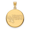 14k Gold LogoArt University of North Texas Large Disc Pendant