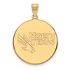 10k Gold LogoArt University of North Texas Extra Large Disc Pendant