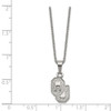 Stainless Steel LogoArt University of Oklahoma O-U Pendant 18 inch Necklace with 2 inch Extender