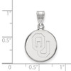 10k White Gold LogoArt University of Oklahoma O-U Medium Disc Pendant