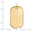 14k Gold LogoArt University of Oklahoma O-U Large Dog Tag Pendant