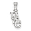 Sterling Silver Rhodium-plated LogoArt University of South Carolina U-S-C Small Pendant