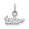 Sterling Silver Rhodium-plated LogoArt University of South Florida U-S-F Extra Small Pendant