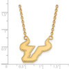 10k Gold LogoArt University of South Florida Bull Large Pendant 18 inch Necklace