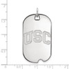 10k White Gold LogoArt University of Southern California U-S-C Large Dog Tag Pendant