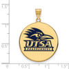 Sterling Silver Gold-plated LogoArt University of Texas at San Antonio Extra Large Enameled Disc Pendant