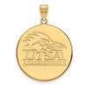 Sterling Silver Gold-plated LogoArt University of Texas at San Antonio Extra Large Disc Pendant