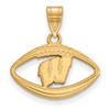 Sterling Silver Gold-plated LogoArt University of Wisconsin Football Pendant