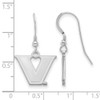 Sterling Silver Rhodium-plated LogoArt Vanderbilt University Small Dangle Earrings