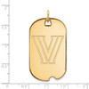 10k Gold LogoArt Villanova University Letter V Large Dog Tag Pendant