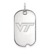 10k White Gold LogoArt Virginia Tech V-T Small Dog Tag Pendant