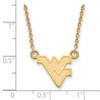 Sterling Silver Gold-plated LogoArt West Virginia University W-V Small Pendant 18 inch Necklace