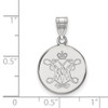 Sterling Silver Rhodium-plated LogoArt College of William and Mary Medium Disc Pendant