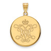 10k Gold LogoArt College of William and Mary Large Disc Pendant