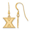 Sterling Silver Gold-plated LogoArt Xavier University Letter X Small Dangle Wire Earrings