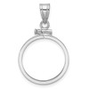 14k White Gold 18mm x1.35mm  Polished Screw Top Coin Bezel Pendant