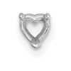 14k White Gold Heart 3-Prong 3.75mm Setting