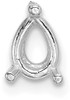 14k White Gold Pear 3-Prong 6.75 x 5mm Wire Setting WG236-12