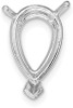 14k White Gold Pear 3-Prong V-End 3.5 x 2mm Setting