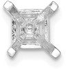 14k White Gold Square Center Head w/ Peg 4.0mm Setting