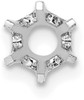 14k White Gold Round 6-Prong Low Base .05ct. Setting