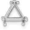 14k White Gold Trillion or Triangle Double 3 Prong 11.0mm Setting
