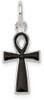 925 Sterling Silver Black Enamel Cross Pendant