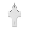 Rhodium-Plated 925 Sterling Silver and Black Design Cross Pendant QC8185