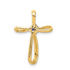 14k Yellow Gold And Rhodium Lab Created Sapphire And Diamond Cross Pendant