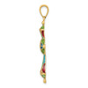 14k Yellow Gold Multi Color Enamel Cross Pendant