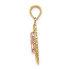 14k Yellow and Rose Gold with Rhodium Angel Resting On Elbow In Disk Pendant