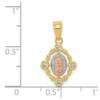 10k Rose and Yellow Gold Small Our Lady of Guadalupe with Cubic Zirconia Pendant