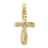 10k Yellow and Rose Gold Twisted Cross with Heart Pendant