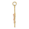 10k Yellow and Rose Gold with Lace Trim Crucifix Pendant