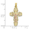 10k Yellow and Rose Gold with Lace Trim Crucifix Pendant